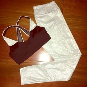 Victoria Sport Black and White Metallic Sports Bra